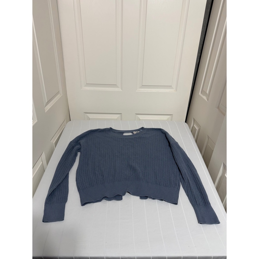 Hippie Rose Blue Open Back Strappy Sweater Large 1S23593 Long Sleeve Pullover